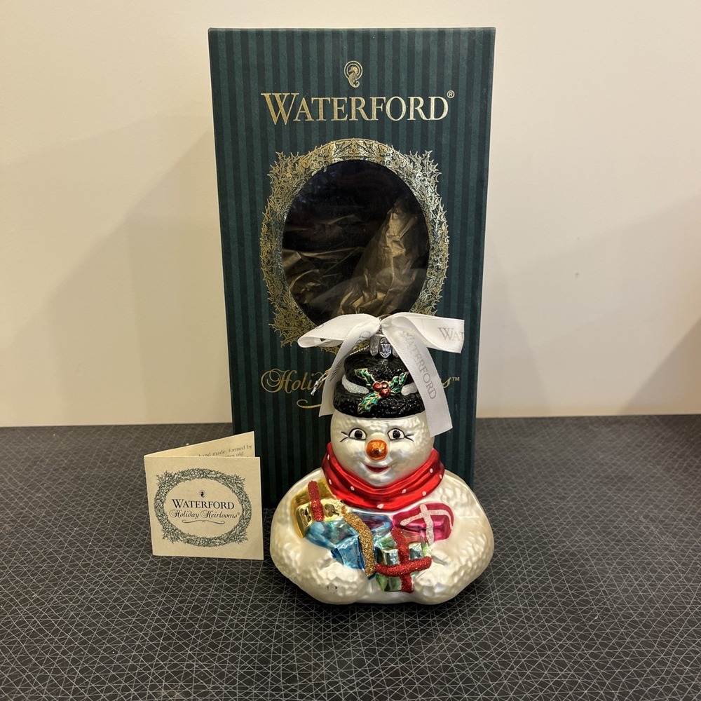 Waterford Holiday Heirloom 1999 Collector's Snowman Ornament Ltd Damaged, Rare